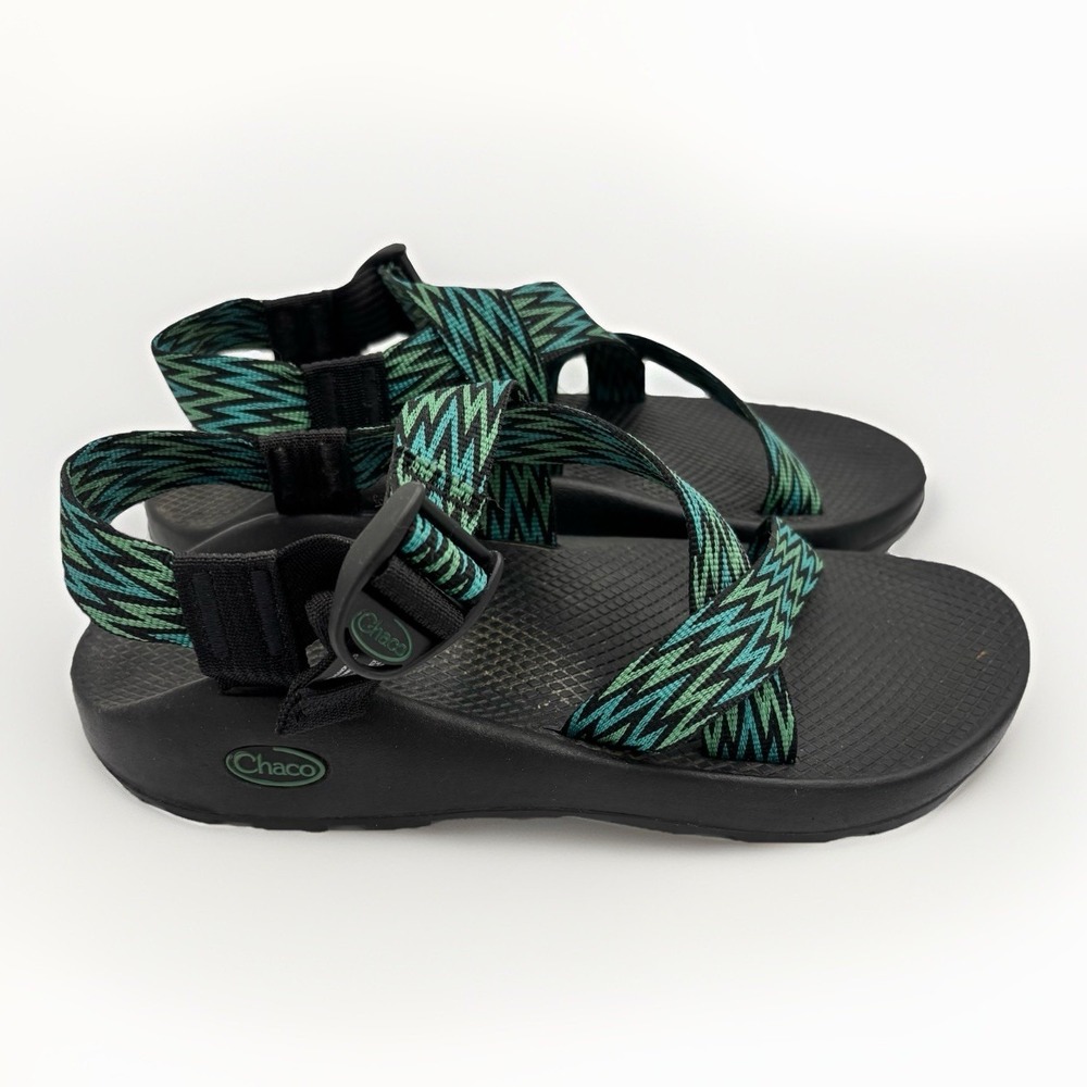 Chacos Z/Cloud Adjustable Strap  Sandal Hiking Men SZ 10 EU‎ 43 Geometric Green
